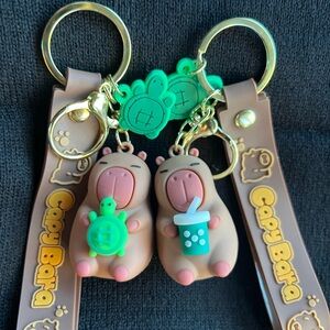Brown and Green Kids Keychain Set,2pc